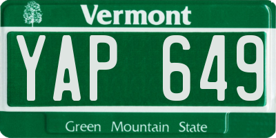 VT license plate YAP649