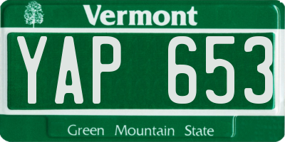 VT license plate YAP653