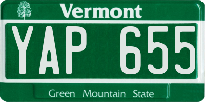 VT license plate YAP655