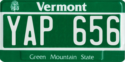 VT license plate YAP656