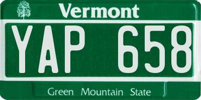 VT license plate YAP658