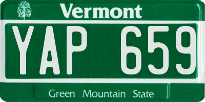 VT license plate YAP659
