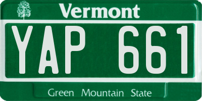 VT license plate YAP661