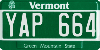 VT license plate YAP664