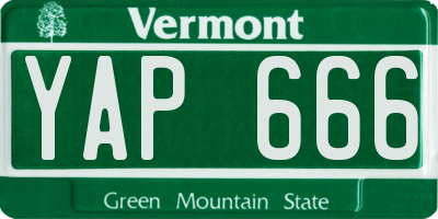 VT license plate YAP666