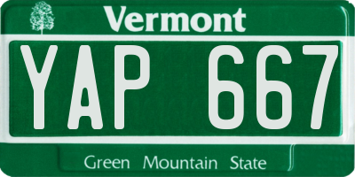 VT license plate YAP667