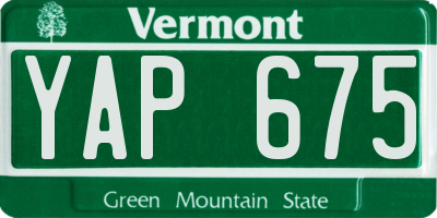 VT license plate YAP675