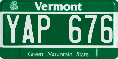 VT license plate YAP676