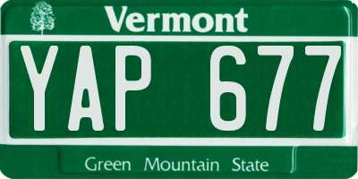 VT license plate YAP677