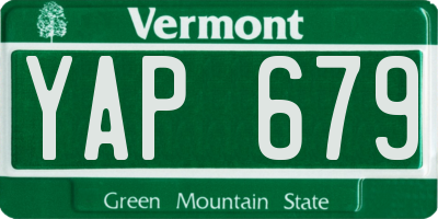 VT license plate YAP679