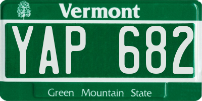 VT license plate YAP682