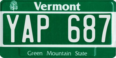 VT license plate YAP687