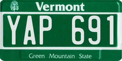 VT license plate YAP691