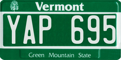 VT license plate YAP695