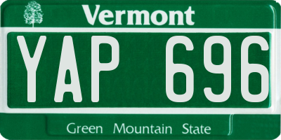 VT license plate YAP696
