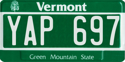 VT license plate YAP697