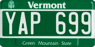 VT license plate YAP699