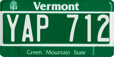 VT license plate YAP712