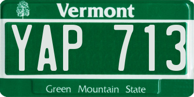 VT license plate YAP713