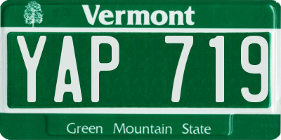VT license plate YAP719