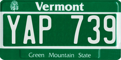 VT license plate YAP739