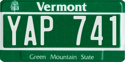 VT license plate YAP741