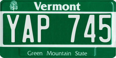 VT license plate YAP745
