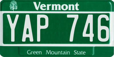 VT license plate YAP746