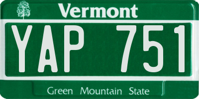 VT license plate YAP751