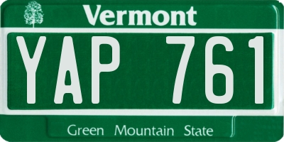 VT license plate YAP761