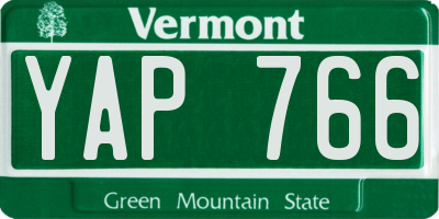 VT license plate YAP766