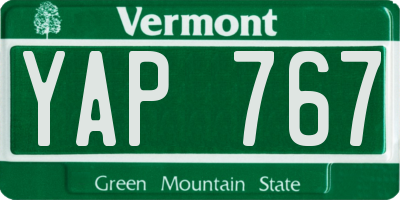 VT license plate YAP767