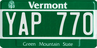 VT license plate YAP770