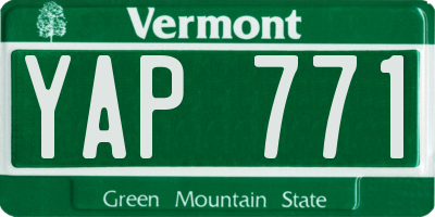 VT license plate YAP771