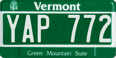 VT license plate YAP772