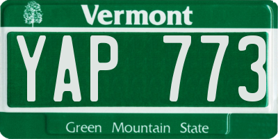 VT license plate YAP773
