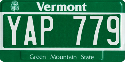 VT license plate YAP779