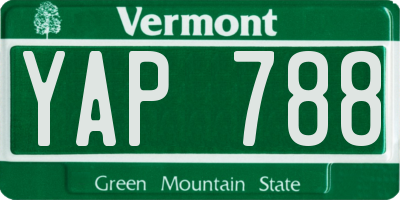 VT license plate YAP788