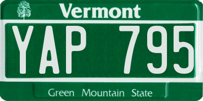 VT license plate YAP795