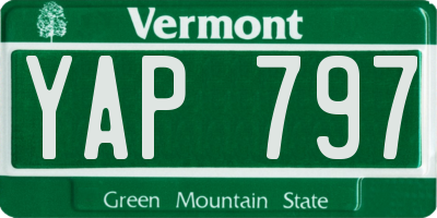 VT license plate YAP797