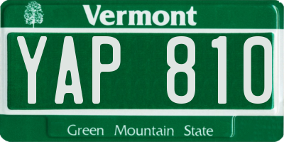 VT license plate YAP810