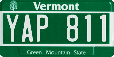 VT license plate YAP811