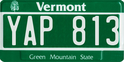 VT license plate YAP813