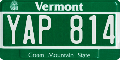 VT license plate YAP814