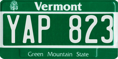 VT license plate YAP823