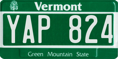 VT license plate YAP824