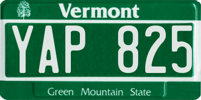 VT license plate YAP825