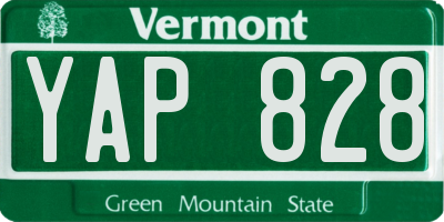 VT license plate YAP828