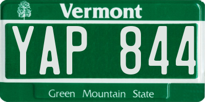 VT license plate YAP844