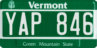VT license plate YAP846